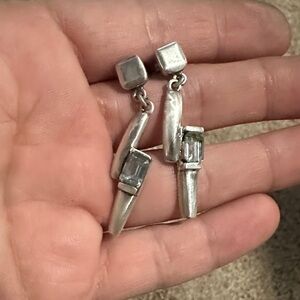 925 Topaz vintage Earrings